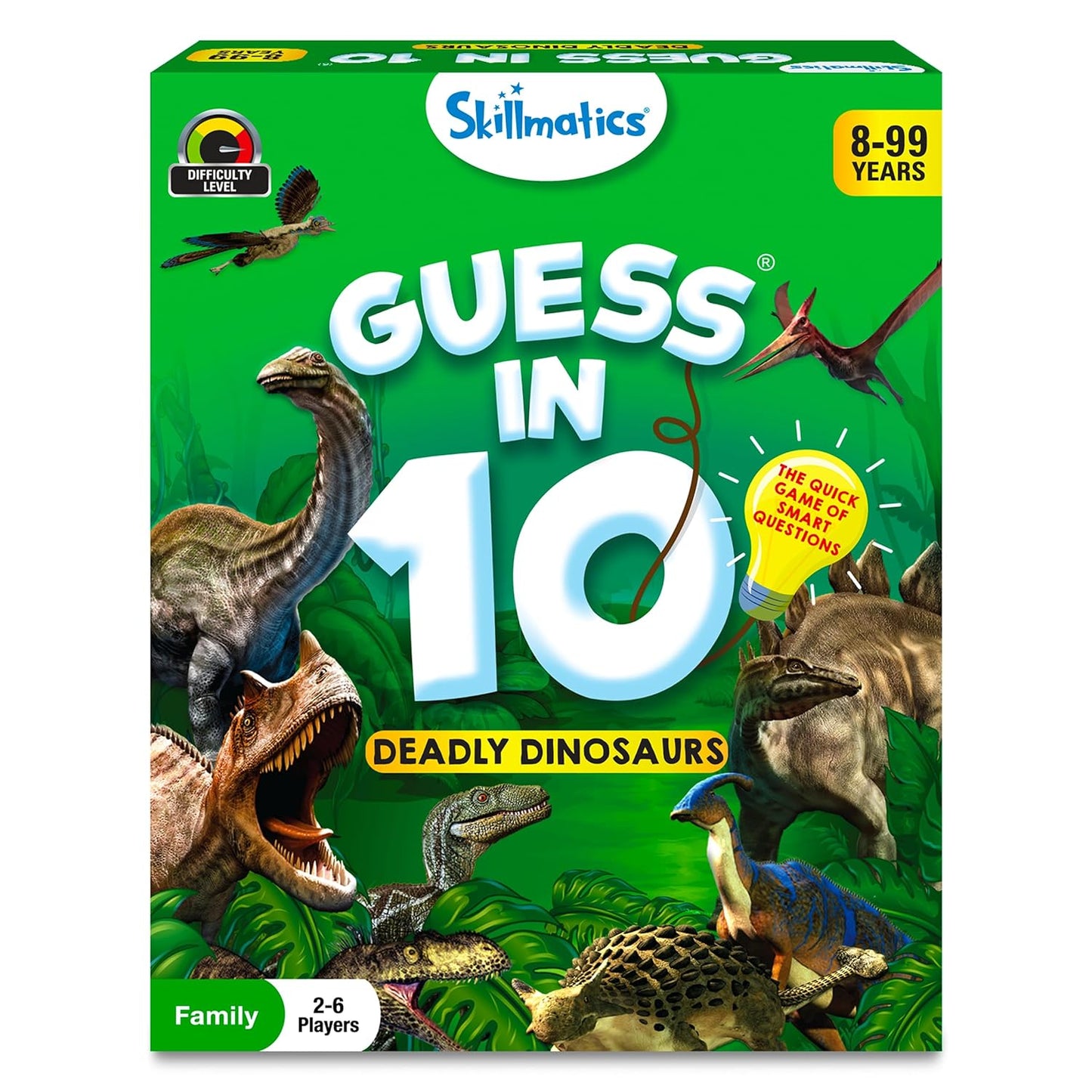 Skillmatics Guess in 10 Dinosaurs, Perfect for Boys, Girls, Kids, and Families Who Love Card Games, Toys, Travel Games, Gifts for Ages 8, 9, 10 & Up(PACK OF 5)