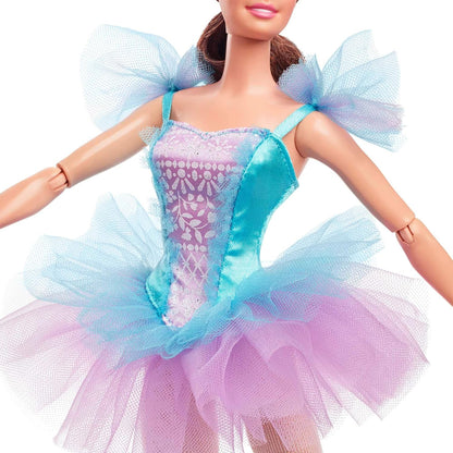 Barbie Signature Ballet Wishes™ Doll (Brunette, 12 in), Posable, Wearing Ballerina Costume, Tutu, Pointe Shoes & Tiara, Gift for 6 Year Olds and Up
