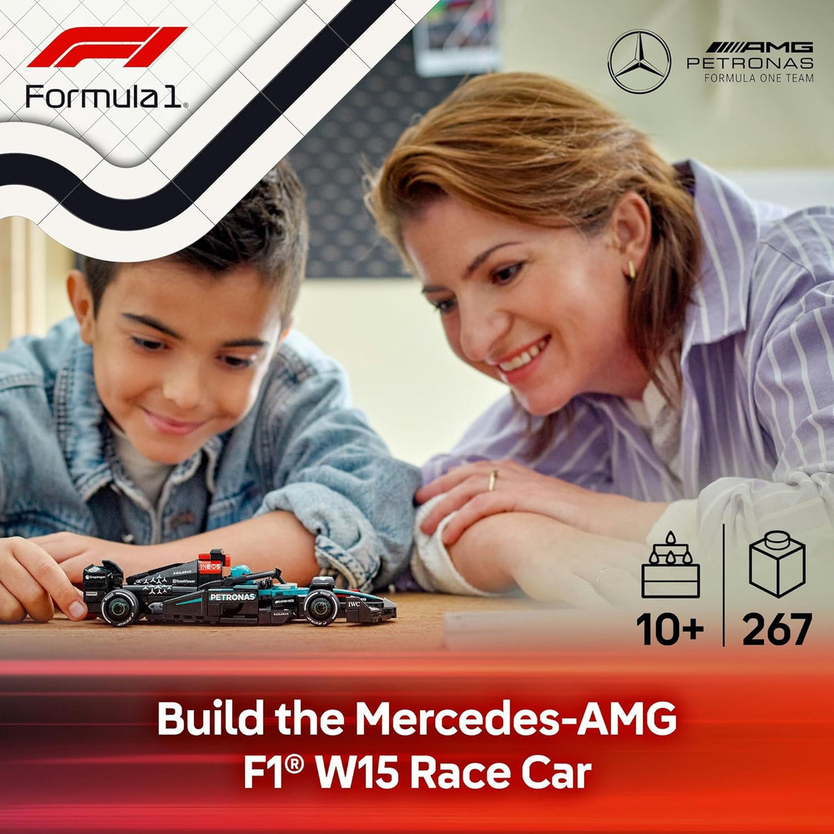 LEGO Speed Champions 77244 Mercedes-AMG F1 W15 Race Car Building Set, 267 Pieces, 10+