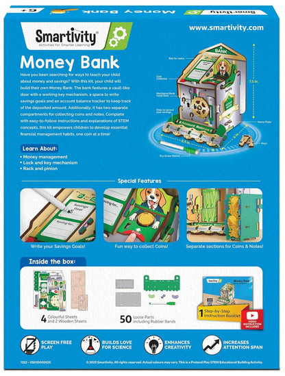 Smartivity DIY Piggy/Money Bank for Kids Ages 6-12 Years | Smart Locking System with 2 Keys I Stores Notes & Coins I Build Savings Skills in Kids I Birthday Gift for Boys & Girls 6,7,8,9,10,11,12(PACK OF 6)