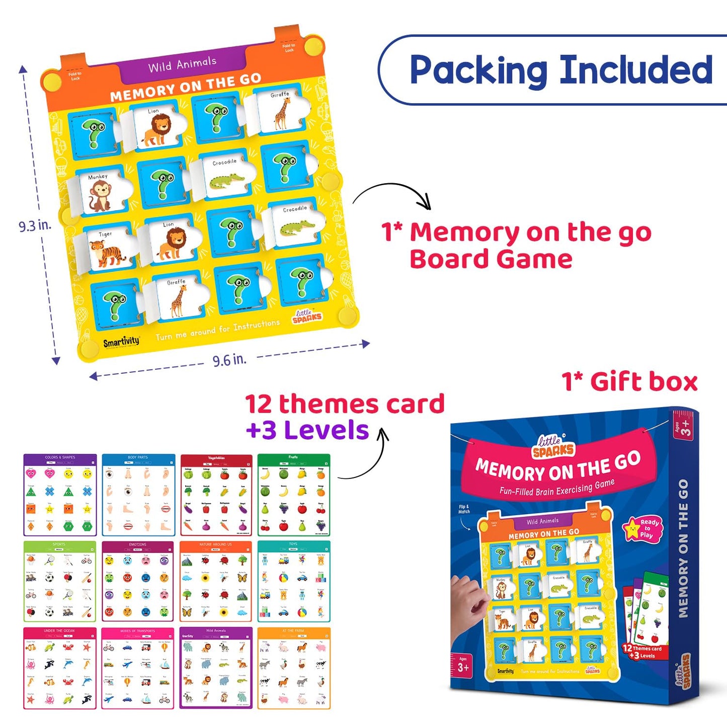 Smartivity Memory Game for Kids Ages 3+ Years | Fun Matching Game - 12 Theme Cards & 3 Level Challenges I Birthday Gift for Boys & Girls I Preschool Learning Toy for 3,4,5,6 Years Age(PACK OF 6)