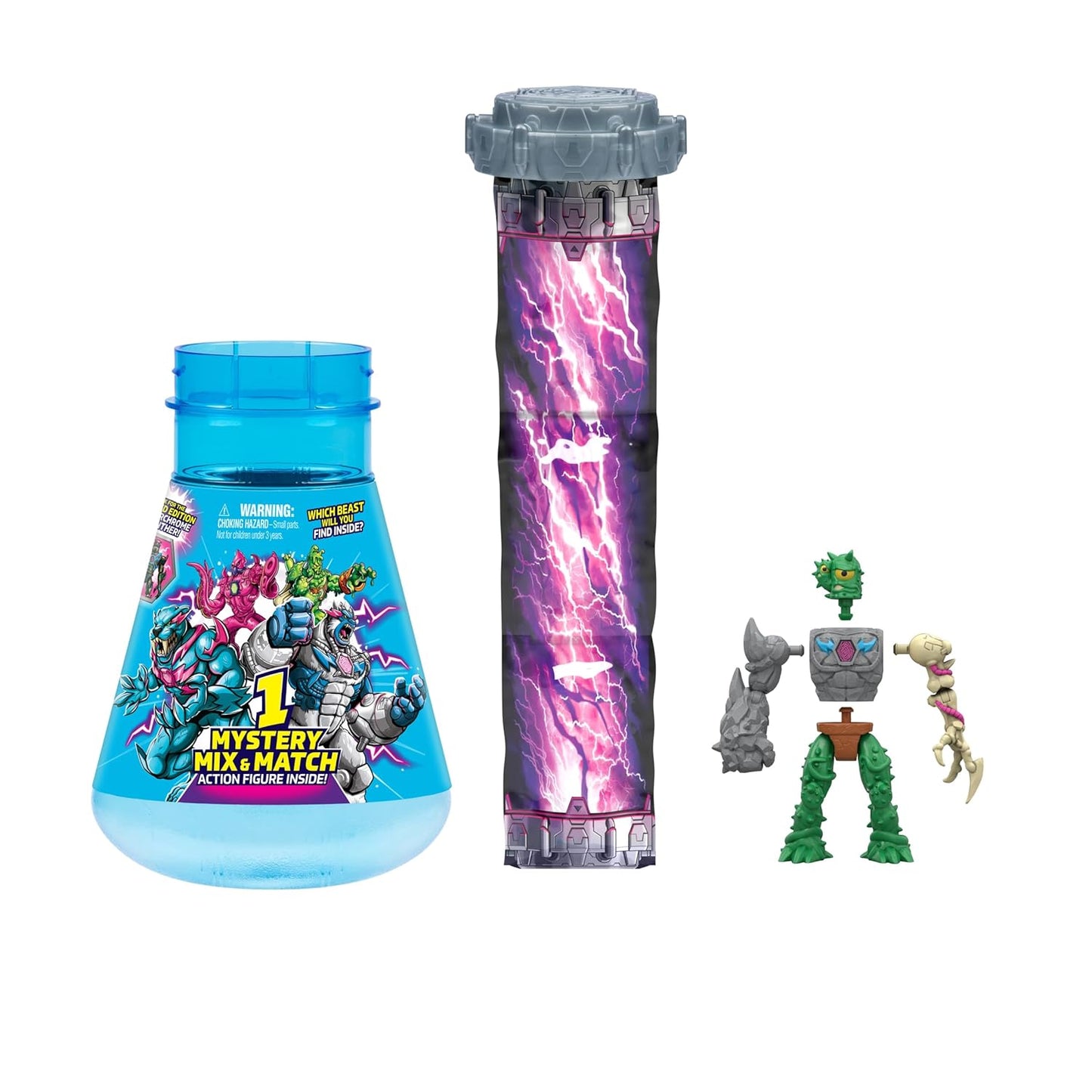 MRBEAST LAB Hybrids Single Pack, Mix & Match Millions of Combinations to Create The Ultimate Beast and Reveal Individual Beast Parts to Create 1 of 10 4" Hybrid Figures, 30+ to Collect