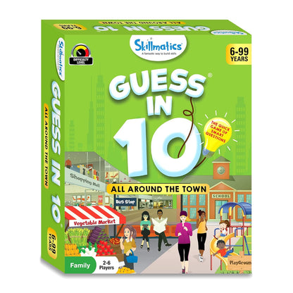 Skillmatics Card Game - Guess in 10 All Around The Town, Gifts for 6 Year Olds and Up, Quick Game of Smart Questions, Fun Family Game(PACK OF 5)