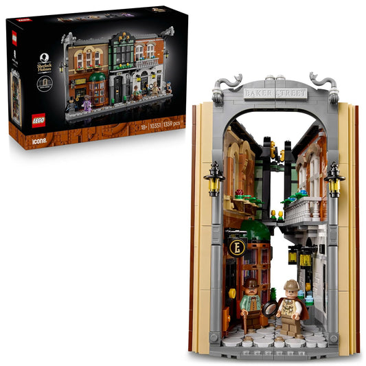 LEGO Icons Sherlock Holmes: Book Nook Kit, Bookshelf Décor Building Set 10351 Building Blocks