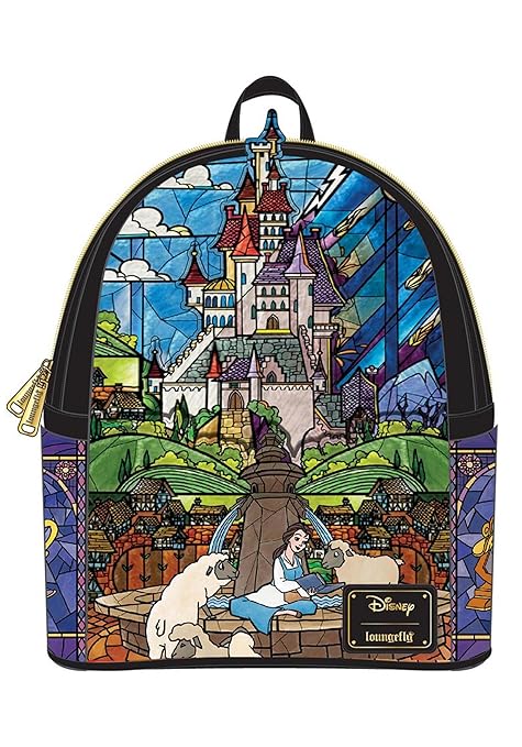 Loungefly Disney Princess Castle Series Belle Womens Double Strap Shoulder Bag