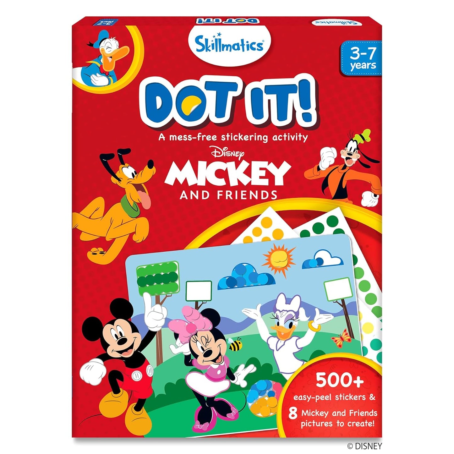Skillmatics Dot It Sticker Art Activity - Disney Mickey and Friends, Mess-Free Fun, 500+ Stickers, DIY Craft Kits for Kids, Travel Toys, Gifts for Boys & Girls Ages 3, 4, 5, 6, 7(PACK OF 5)