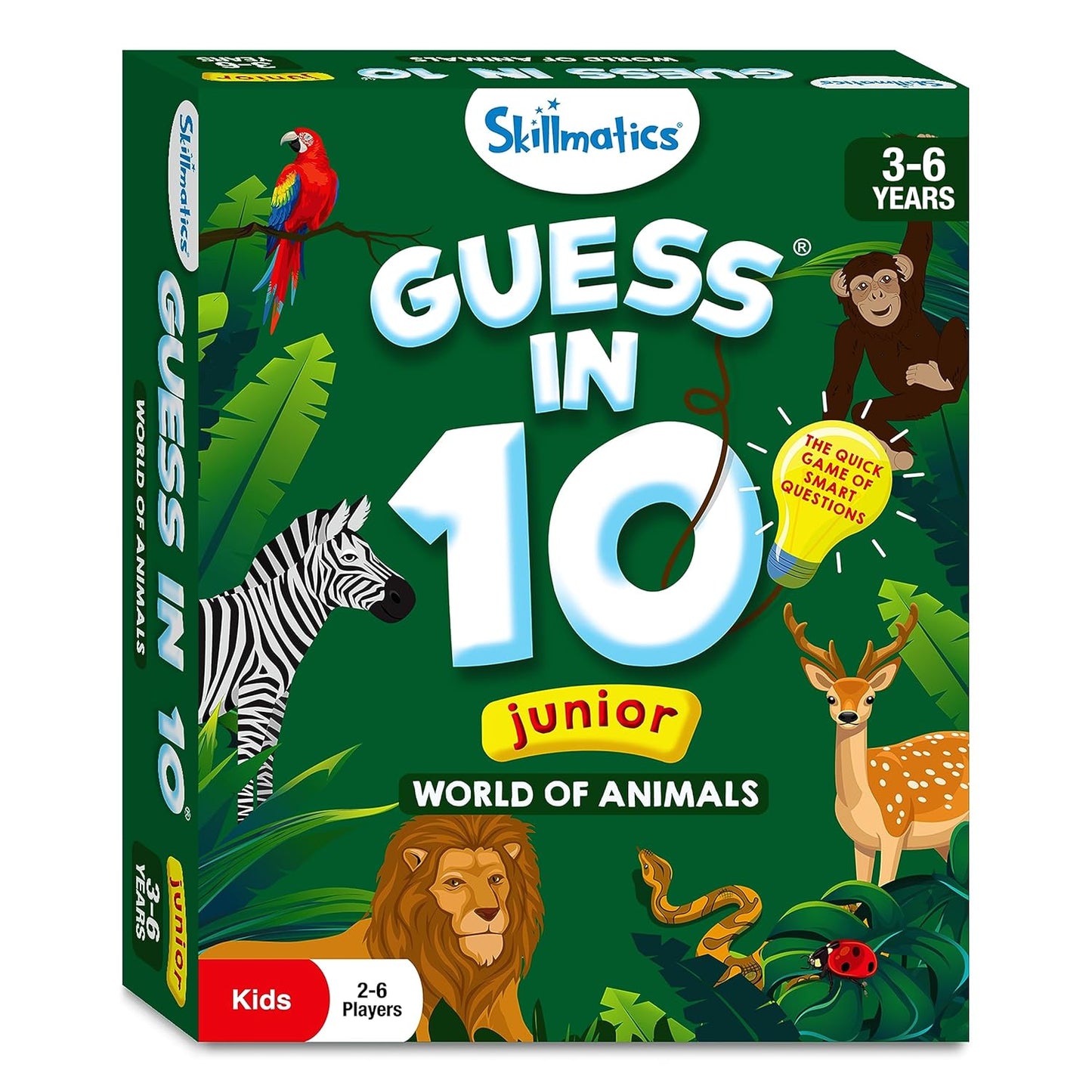 Skillmatics Guess in 10 Junior World of Animals, Gifts for Kids, Boys, Girls Who Love Board Games, Card Games, Educational Toys, Travel Game for Ages 3, 4, 5, 6(PACK OF 5)