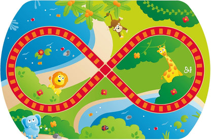 Hape E3824 Jungle Adventure Kids Toddler Wooden Bead Maze & Railway Train Track Play Table Toy for Ages 18 Months