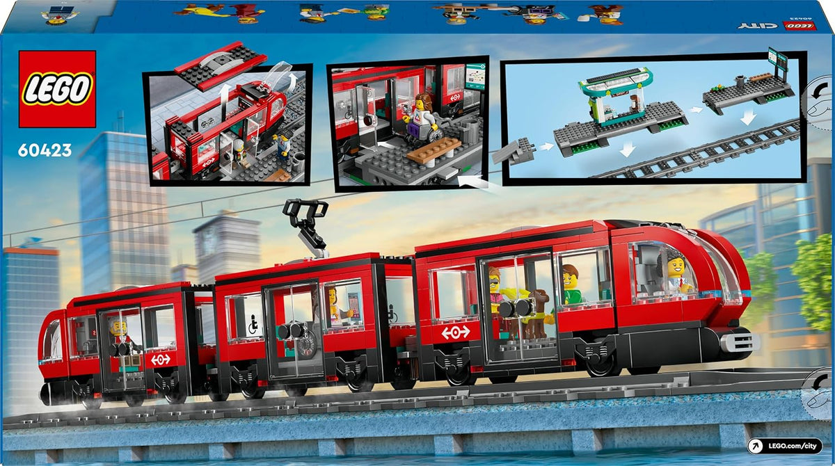 LEGO City 60423 Downtown Streetcar & Station Building Set