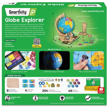 Smartivity Interactive Globe Model for Kids 8-14 Years Old | Build Your Own Globe with 1000+ Facts About Animals, Monuments, Places I Birthday Gift for Boys...(PACK OF 6)