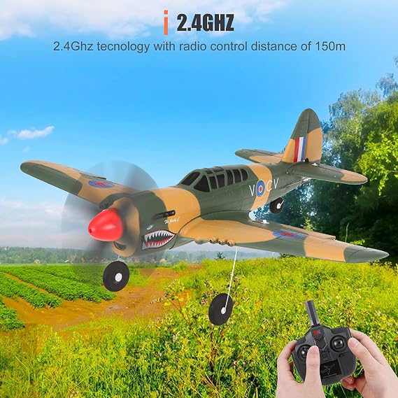 GoolRC RC Plane, WLtoys XK A220-P40 Remote Control Airplane, 2.4Ghz 4 Channel RC Aircraft Fighter with 6 Axis Gyro, 3D/6G Mode, Easy & Ready to Fly for Adults and Beginners