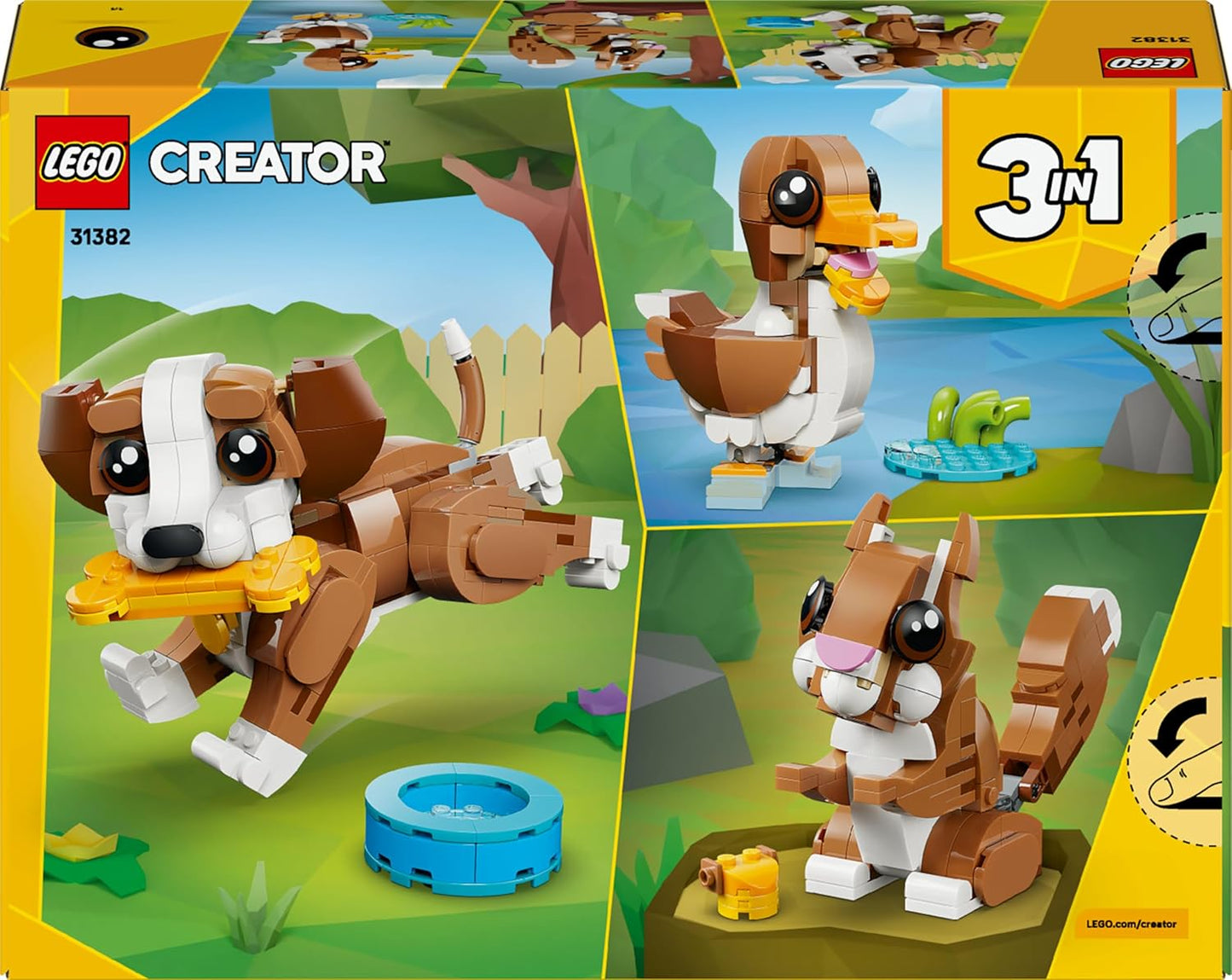 LEGO Creator 3in1 Cute Animals: Playful Puppy Dog Toy  31382