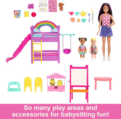 Barbie Skipper Babysitters Inc.™ Ultimate Daycare Playset with 3 Dolls, Furniture & 15+ Accessories, Includes Bunk Beds & Color-Change Easel HND18
