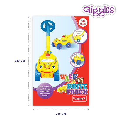 Giggles Walk N Drive Truck, Fun & Development Toy for Babies, Encourage Walking in Infants (PACK OF 4)