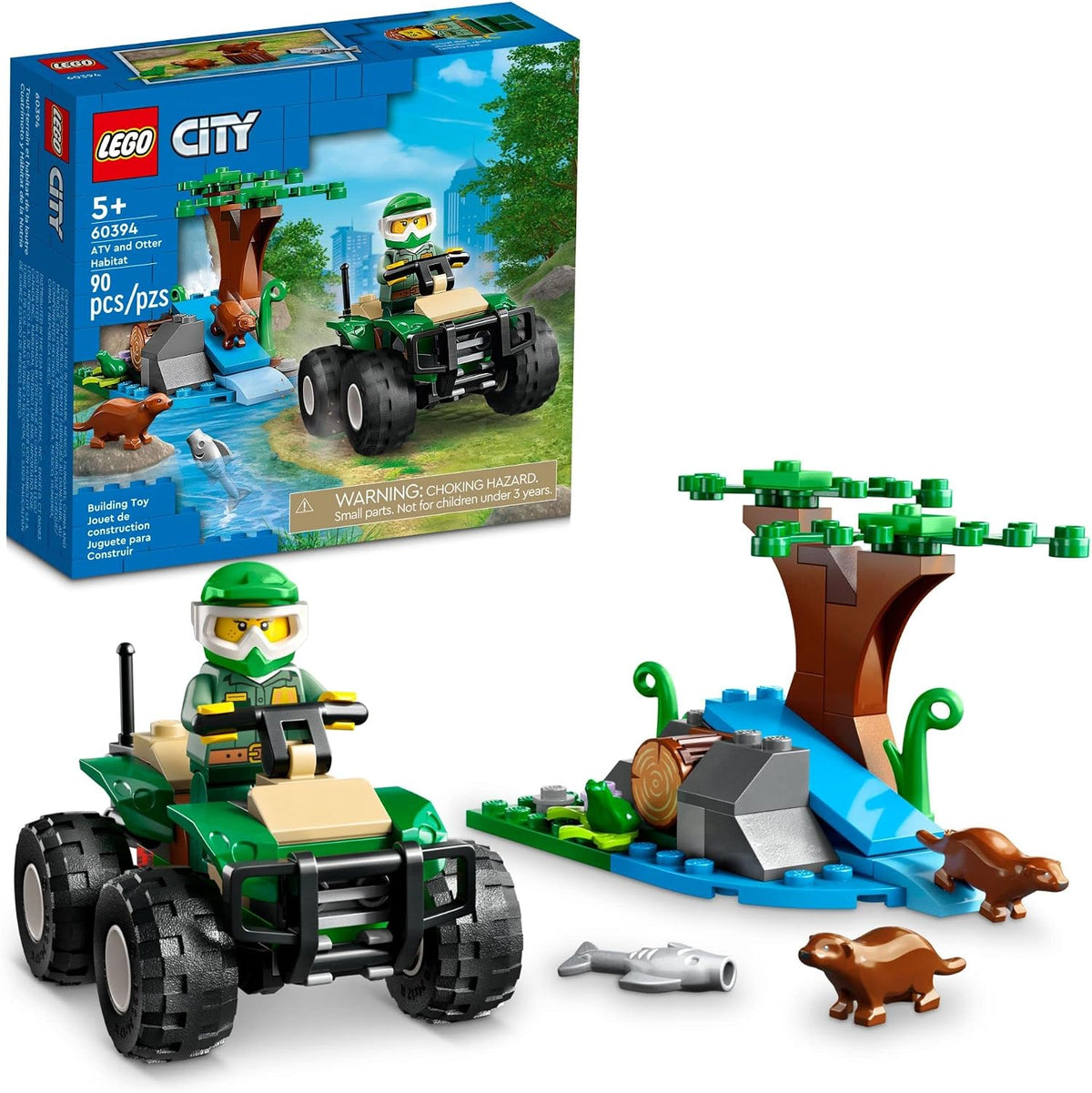LEGO City 60394 ATV and Otter Habitat Wildlife Adventure Building Set, 90 Pieces, 5+