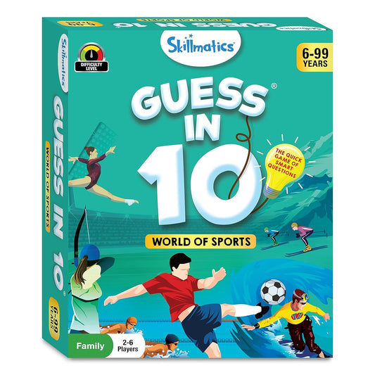 Skillmatics Guess in 10 Sports, Perfect for Boys, Girls, Kids, and Families Who Love Card Games, Toys, Travel Games, Gifts for Ages 6, 7, 8, 9 and Up(PACK OF 5)