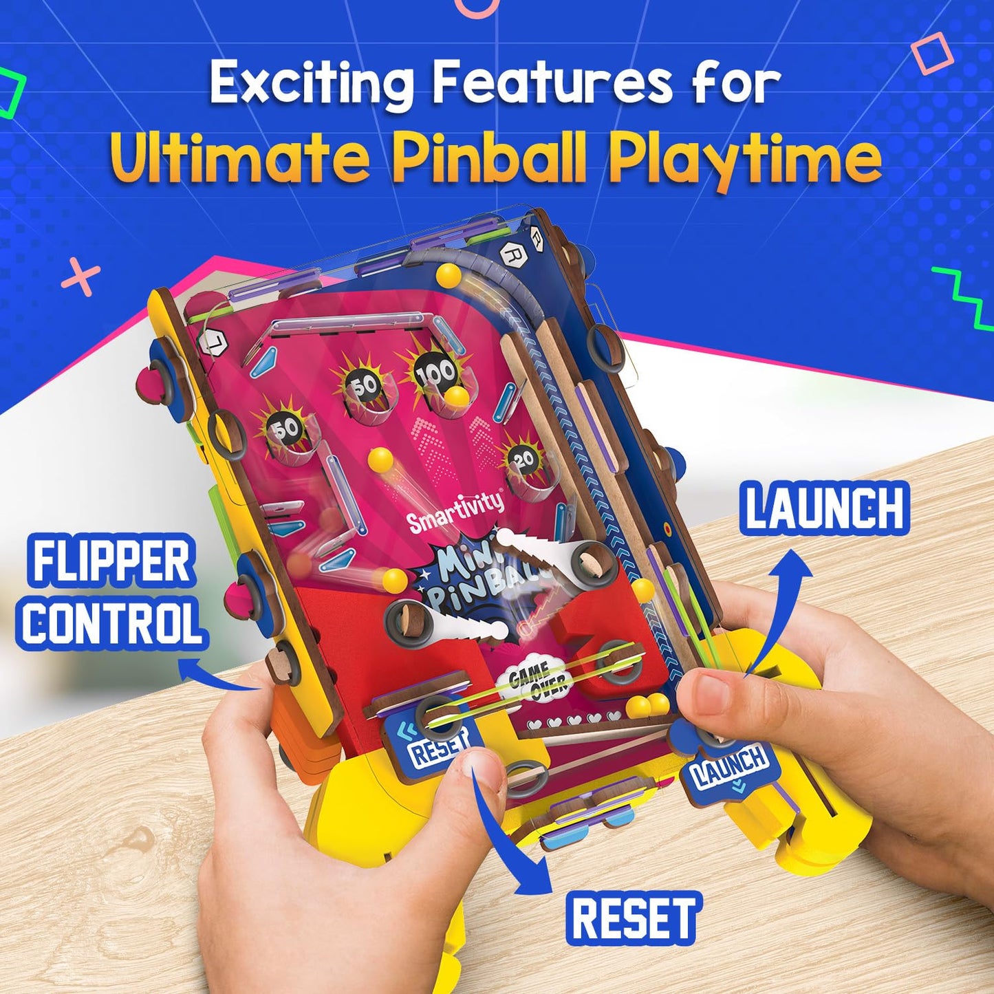 Smartivity Mini Pinball Game for Kids Ages 6-7-8-9-10-11-12 Years | Build Your Own Hand-Held Pinball I Birthday Gift for Boys & Girls | DIY Toy for Kids 6-12 Years Old IScreen Free Play(PACK OF 6)