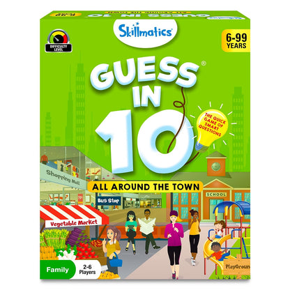 Skillmatics Card Game - Guess in 10 All Around The Town, Gifts for 6 Year Olds and Up, Quick Game of Smart Questions, Fun Family Game(PACK OF 5)