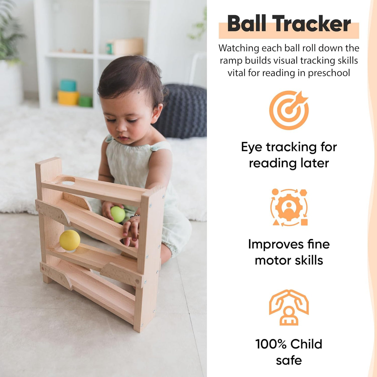 Curious Cub Montessori Wooden Toys for 1 Year Old Baby, Box 6 | 11+ months, shape sorter, sensory & fine motor skills, 1st birthday gift boy girl