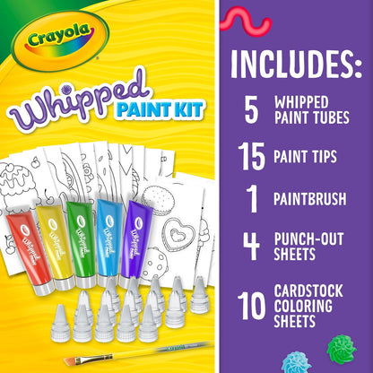 Crayola Kids Painting Kit Children’s Art Supplies, Craft Kit for Kids, DIY Whipped Paint Set, Canvas & Colour Sheets, Punch-Out Art Sheets, Creative Painting Toys, Non-Toxic Paint