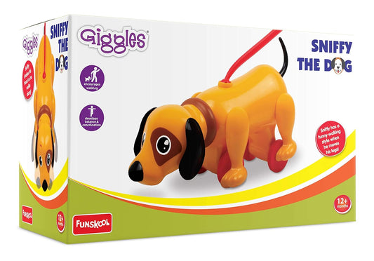Giggles - Sniffy The Dog , Pull along toy (PACK 0F 6)