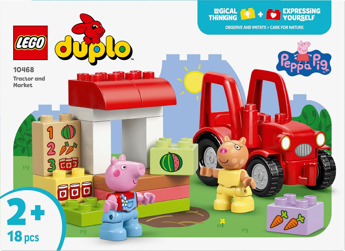 LEGO DUPLO Peppa Pig 10468 Tractor & Market Farm Playset, 18 Pieces, 2+