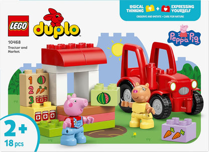 LEGO DUPLO Peppa Pig 10468 Tractor & Market Farm Playset, 18 Pieces, 2+