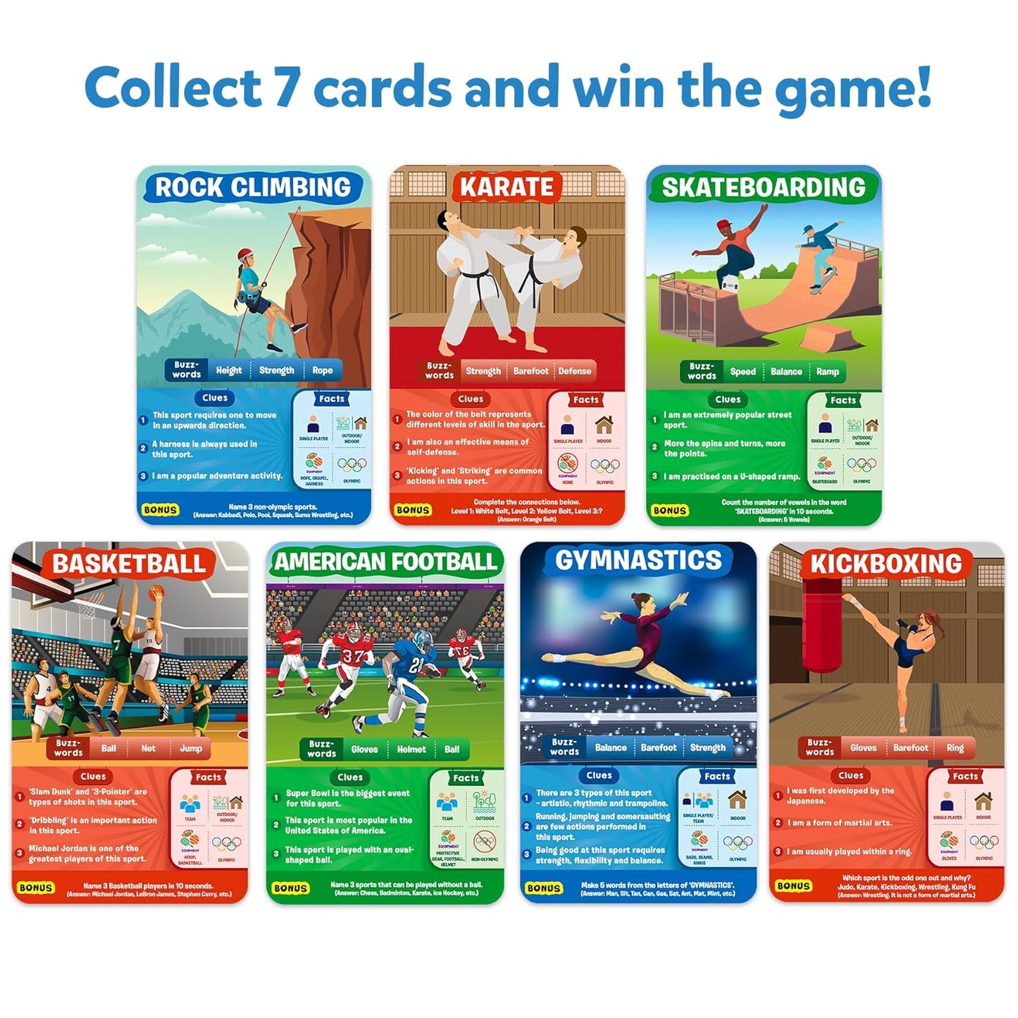 Skillmatics Guess in 10 Sports, Perfect for Boys, Girls, Kids, and Families Who Love Card Games, Toys, Travel Games, Gifts for Ages 6, 7, 8, 9 and Up(PACK OF 5)