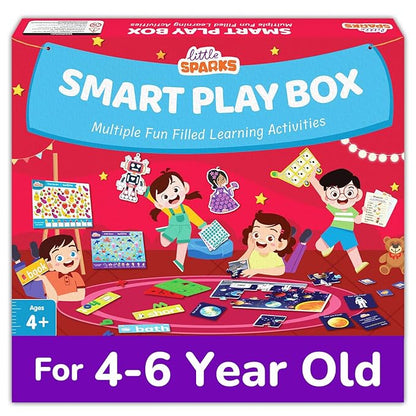 Smartivity 5-in-1 Montessori Play Box Kids 4-6 Years | 5 Educational Activities Kit Birthday Gift for Boys & Girls I Brain Boosting Toy I Builds Vocabulary, Matching, Counting Skils 4,5,6 Years Old(PACK OF 6)