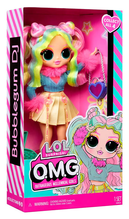 L.O.L. Surprise! O.M.G. Bubblegum D.J. Fashion Doll – Stylish Hair and Collectible Accessories