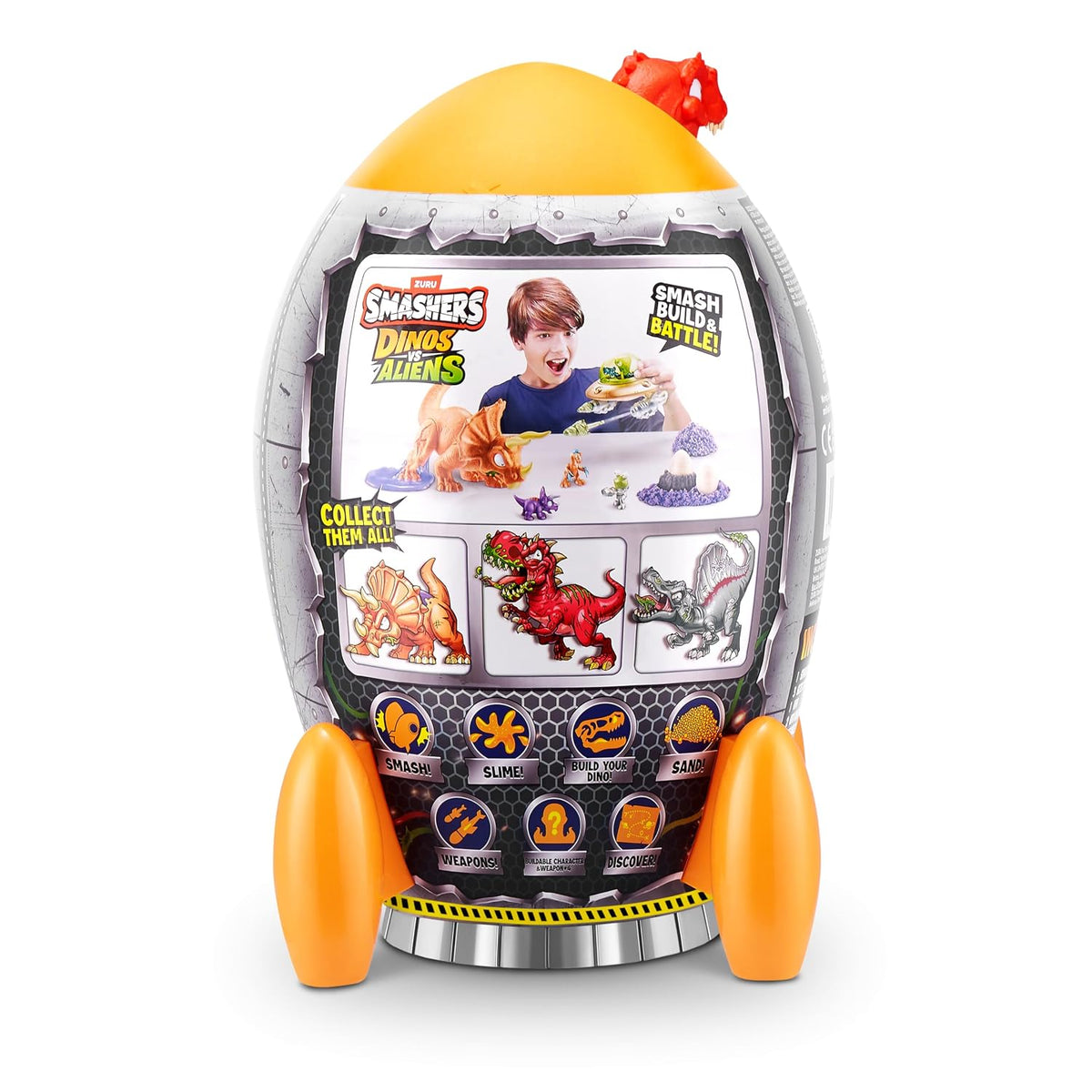ZURU Smashers Dinos vs Aliens Rocket Surprise Toy – Dinosaur and Alien Adventure Set
