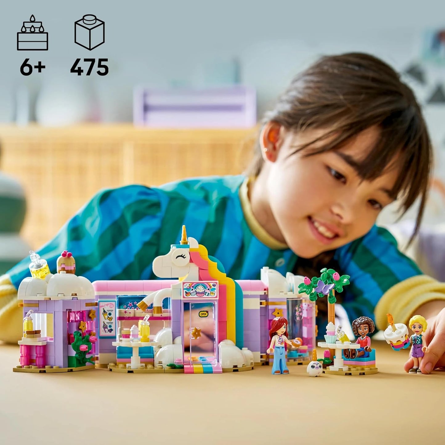 LEGO Friends Unicorn Dream Café Building Set - Pretend Play Unicorn Toy with 3 Minidolls - 42684