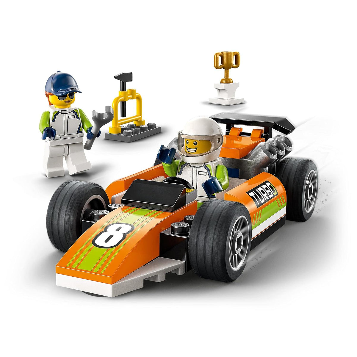 LEGO City 60322 Race Car Racing Playset with Driver Minifigure, 46 Pieces, 4+