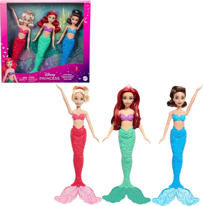 Mattel Disney Princess Ariel Mermaid Fashion Doll & 2 Mermaid Sister Dolls