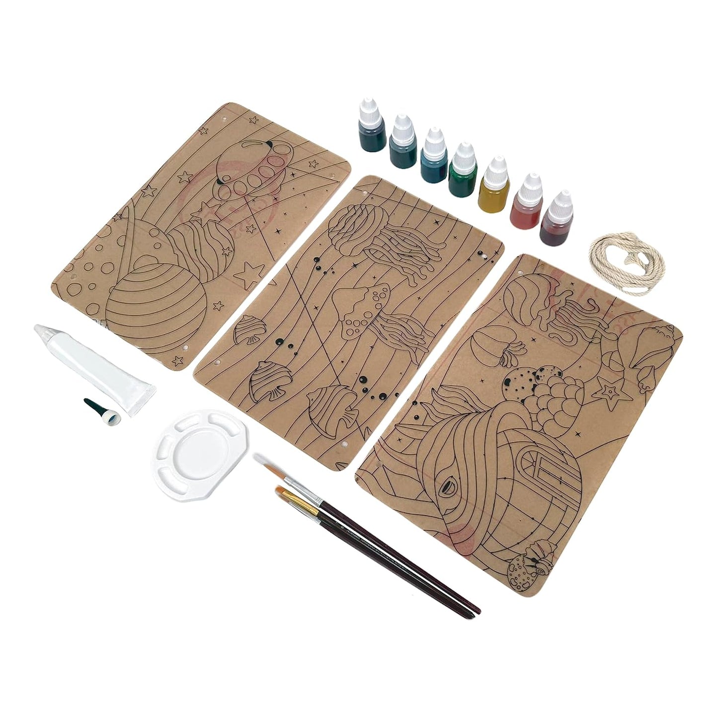 Handycrafts  Glass Painting Deluxe, DIY Kit, Art and Craft Set (PACK OF 6)