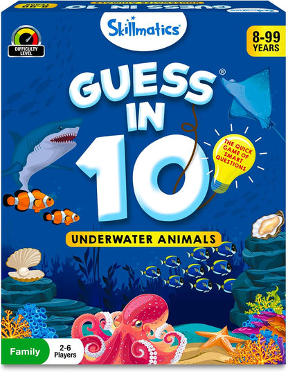 Skillmatics Card Game - Guess in 10 Underwater Animals, Gifts for 8 Year Olds and Up, Quick Game of Smart Questions, Fun Family Game(PACK OF 5)