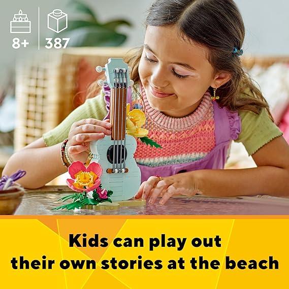 LEGO Creator Tropical Ukulele Set with Surfboard and Dolphin Toy 31156