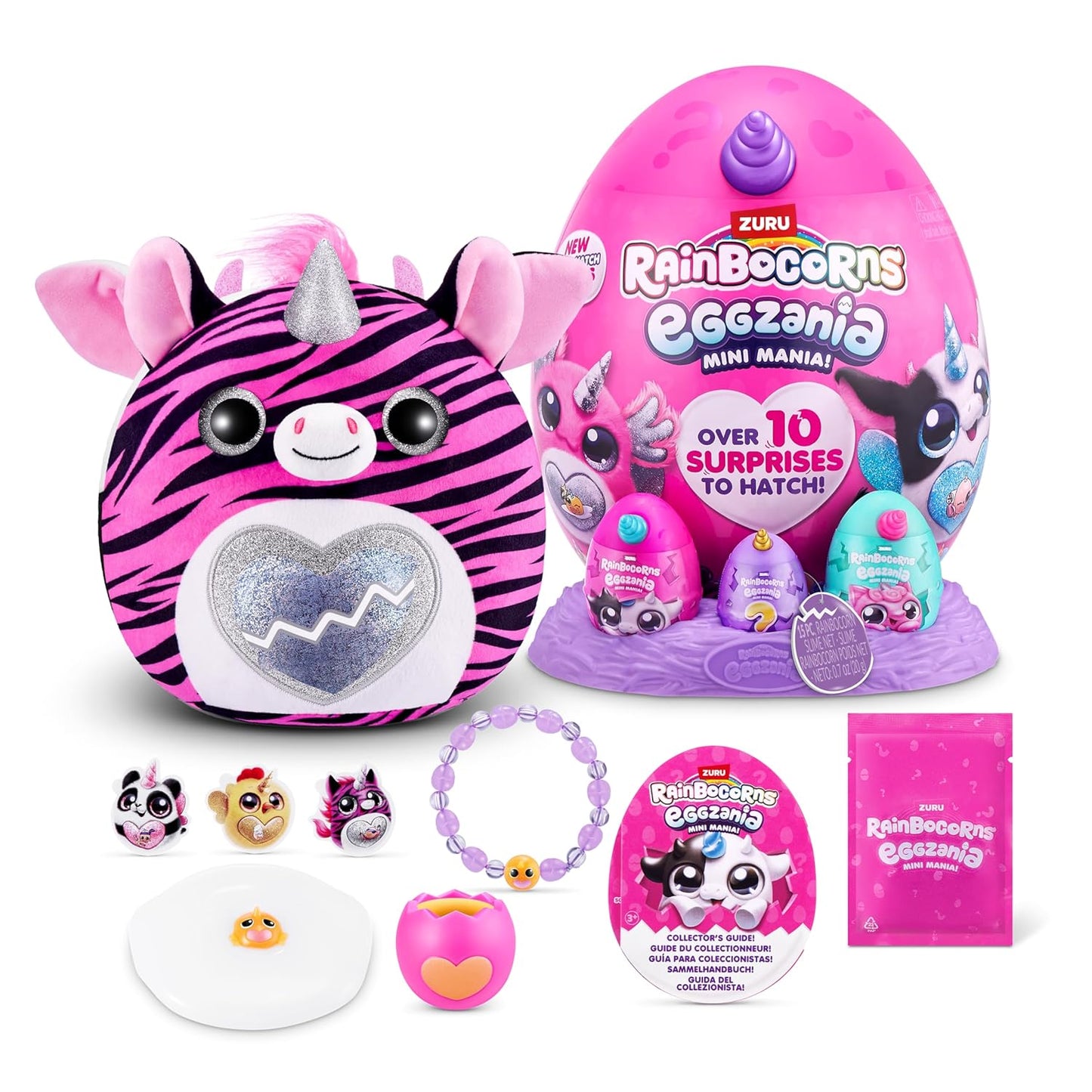 Rainbocorns Zuru Eggzania Mini Mania Animal Zebra Colour
