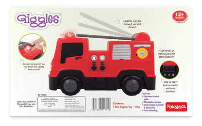 Giggles Giggles, Fire Engine, Multicolour Vehicle With Lights And Sounds, Develops Motor Skills , 12 Months & Above, Infant And Preschool Toys (PACK OF 6)