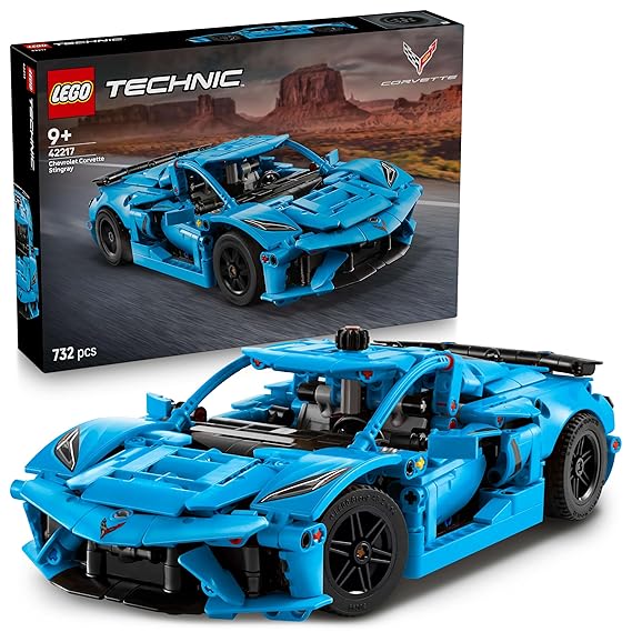 LEGO Technic Chevrolet Corvette Stingray Blue Car Model Kit 42217