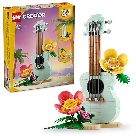 LEGO Creator Tropical Ukulele Set with Surfboard and Dolphin Toy 31156