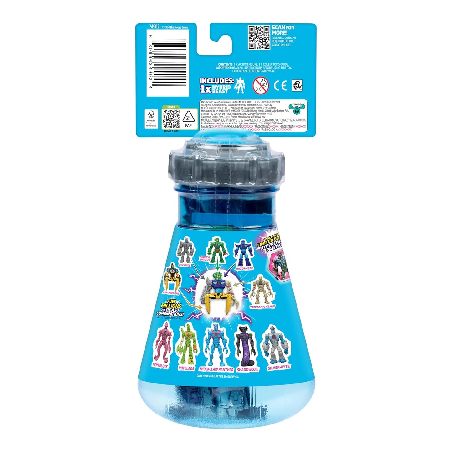 MRBEAST LAB Hybrids Single Pack, Mix & Match Millions of Combinations to Create The Ultimate Beast and Reveal Individual Beast Parts to Create 1 of 10 4" Hybrid Figures, 30+ to Collect