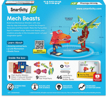 Smartivity 2in1 Animals I Dragon & Flying Dinosaur I Toys for Kids 6-12 Years Old | Birthday Gifts for Boys & Girls| DIY Science Toy for Kids 6,7,8,9,10,11,12 I STEM Educational Game(PACK OF 6)