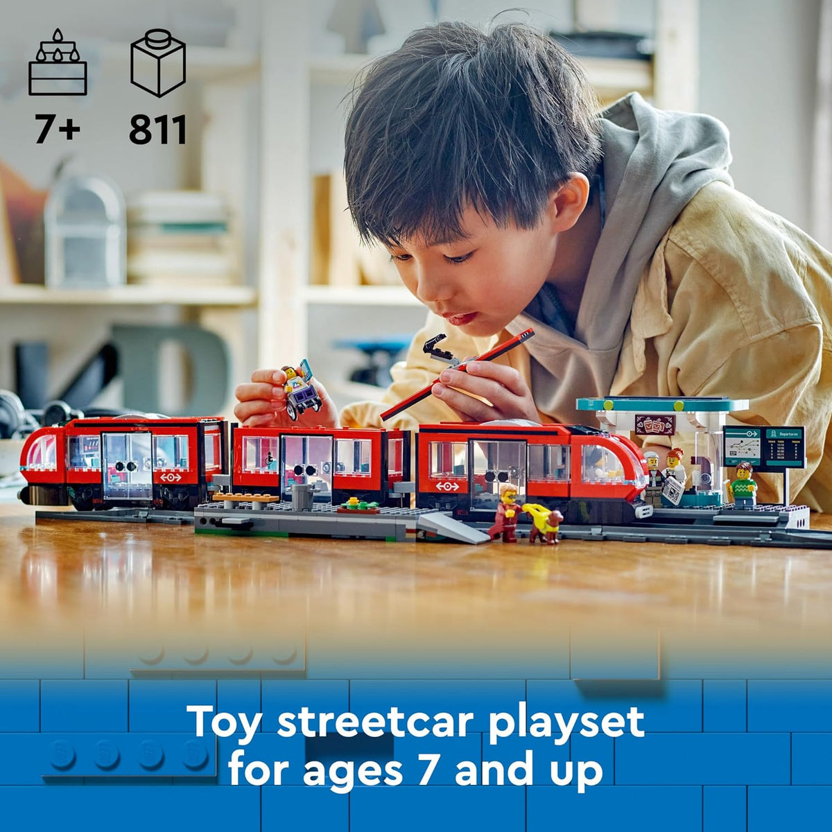 LEGO City 60423 Downtown Streetcar & Station Building Set