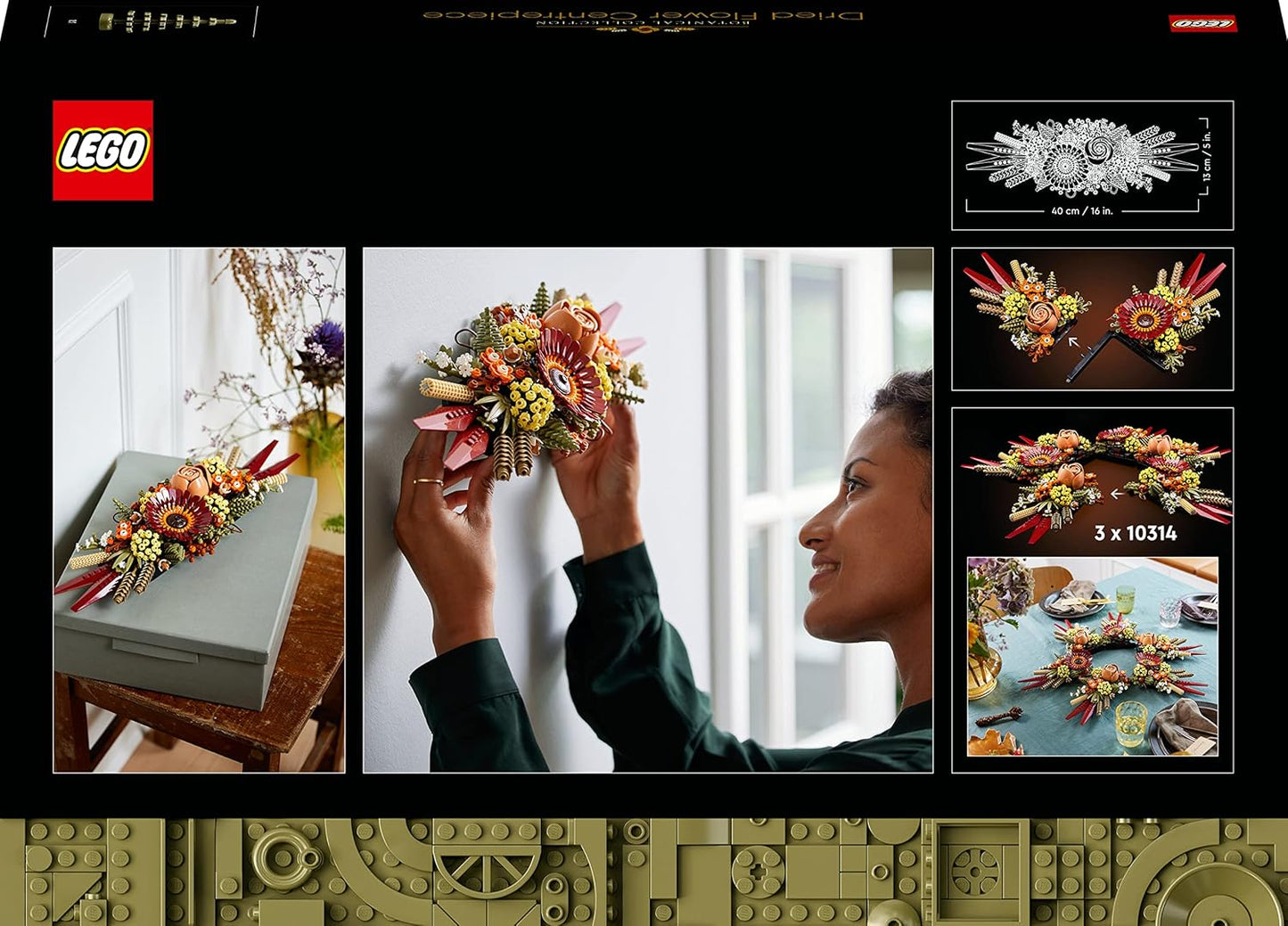LEGO Icons Dried Flower Centrepiece 10314 Building Kit (812 Pieces)|Multicolor