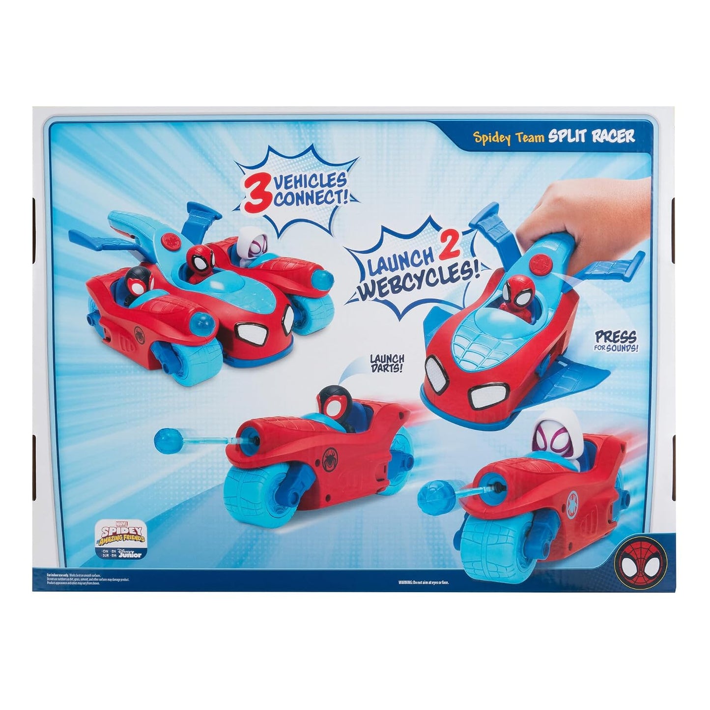 Spidey and his Super Friends SNF0346 Team Split Racer, 3-in-1 Vehicle with Sound, from 3 Years