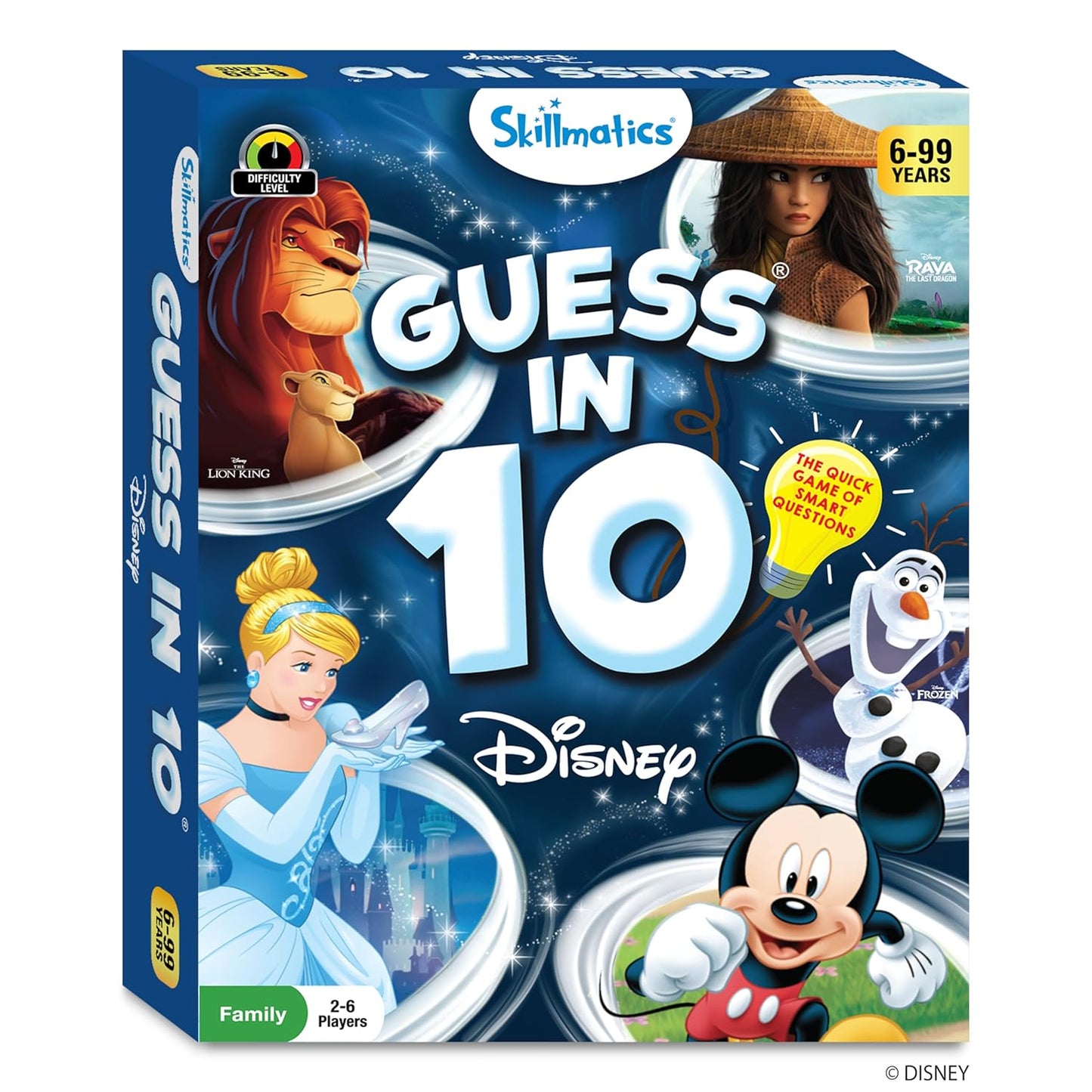 Skillmatics Guess in 10 Disney, Card Game for Girls, Boys, Kids, Teens, Adults, Who Love Cinderella, Mickey Mouse, Moana, Gifts for Ages 6, 7, 8, 9 and Up(PACK OF 5)