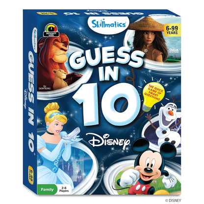 Skillmatics Guess in 10 Disney, Card Game for Girls, Boys, Kids, Teens, Adults, Who Love Cinderella, Mickey Mouse, Moana, Gifts for Ages 6, 7, 8, 9 and Up(PACK OF 5)