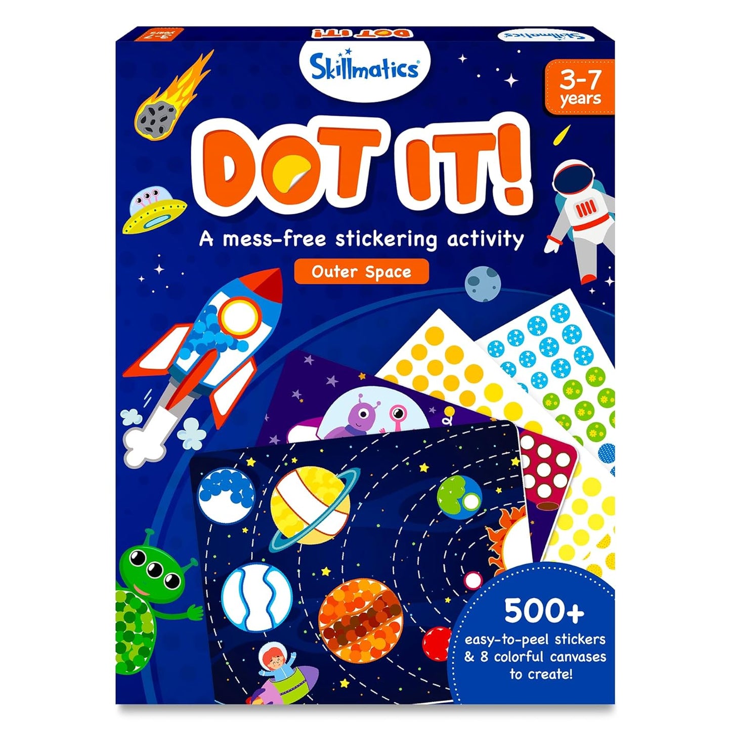 Skillmatics Paper Dot It Sticker Art Activity - Space, Mess-Free Fun for Kids, 500+ Stickers, Craft Kits, DIY Activity, Travel Toys, Gifts for Boys & Girls Ages 3, 4, 5, 6, 7, Multi(PACK OF 5)