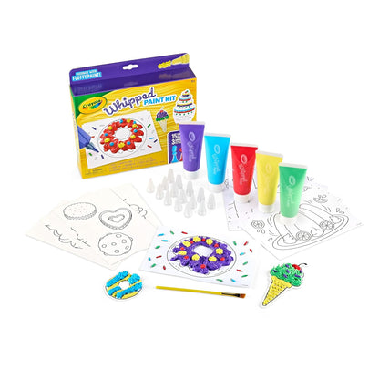 Crayola Kids Painting Kit Children’s Art Supplies, Craft Kit for Kids, DIY Whipped Paint Set, Canvas & Colour Sheets, Punch-Out Art Sheets, Creative Painting Toys, Non-Toxic Paint